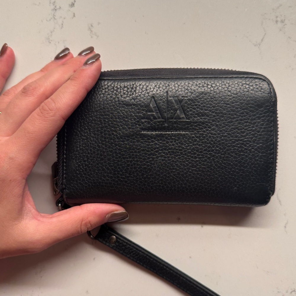 A|X Black Leather Wallet